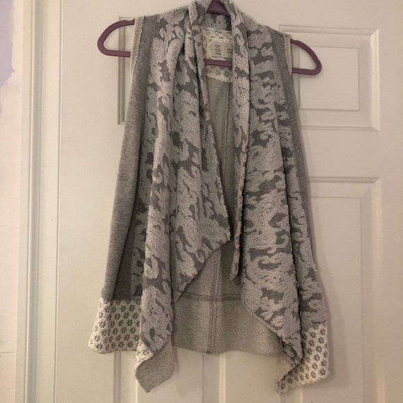 Anthropologie Gray Lace Vest - Picture 2 of 3